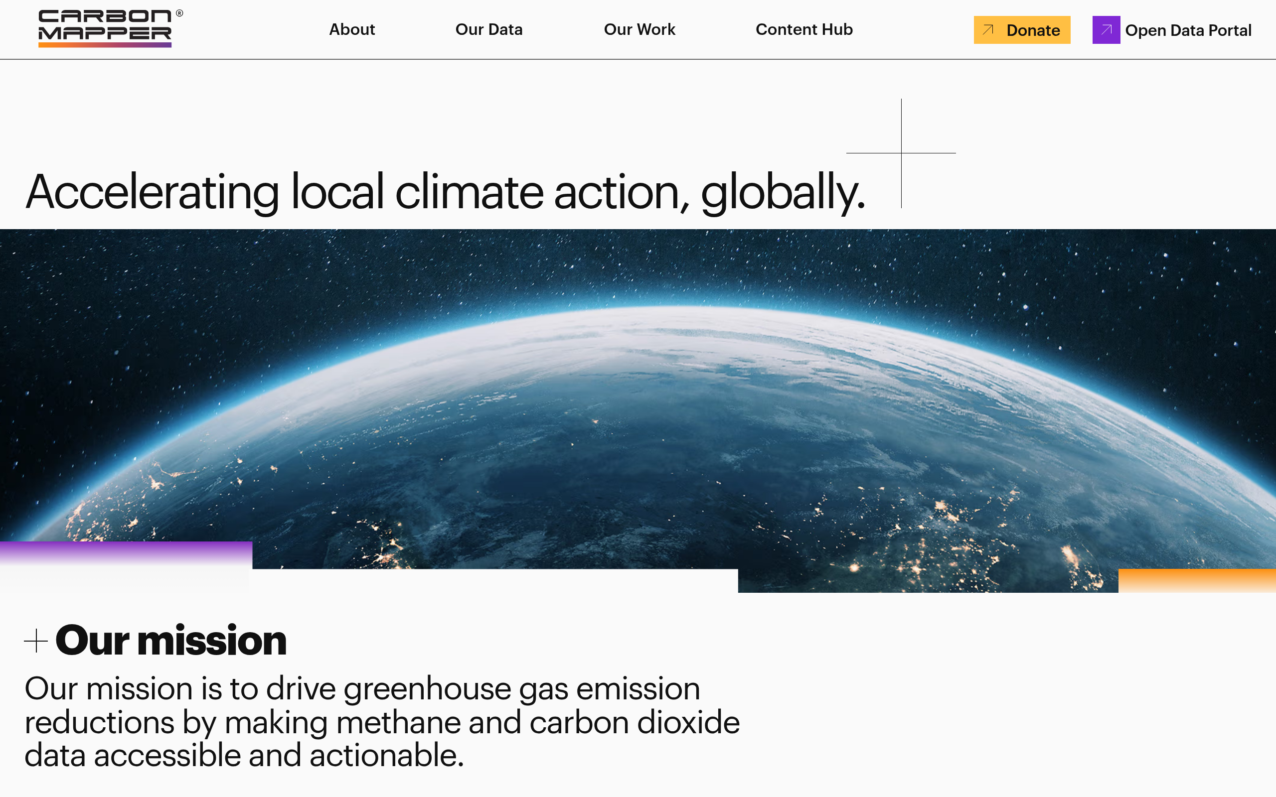 Carbon Mapper website showing its greenhouse gas plume data portal