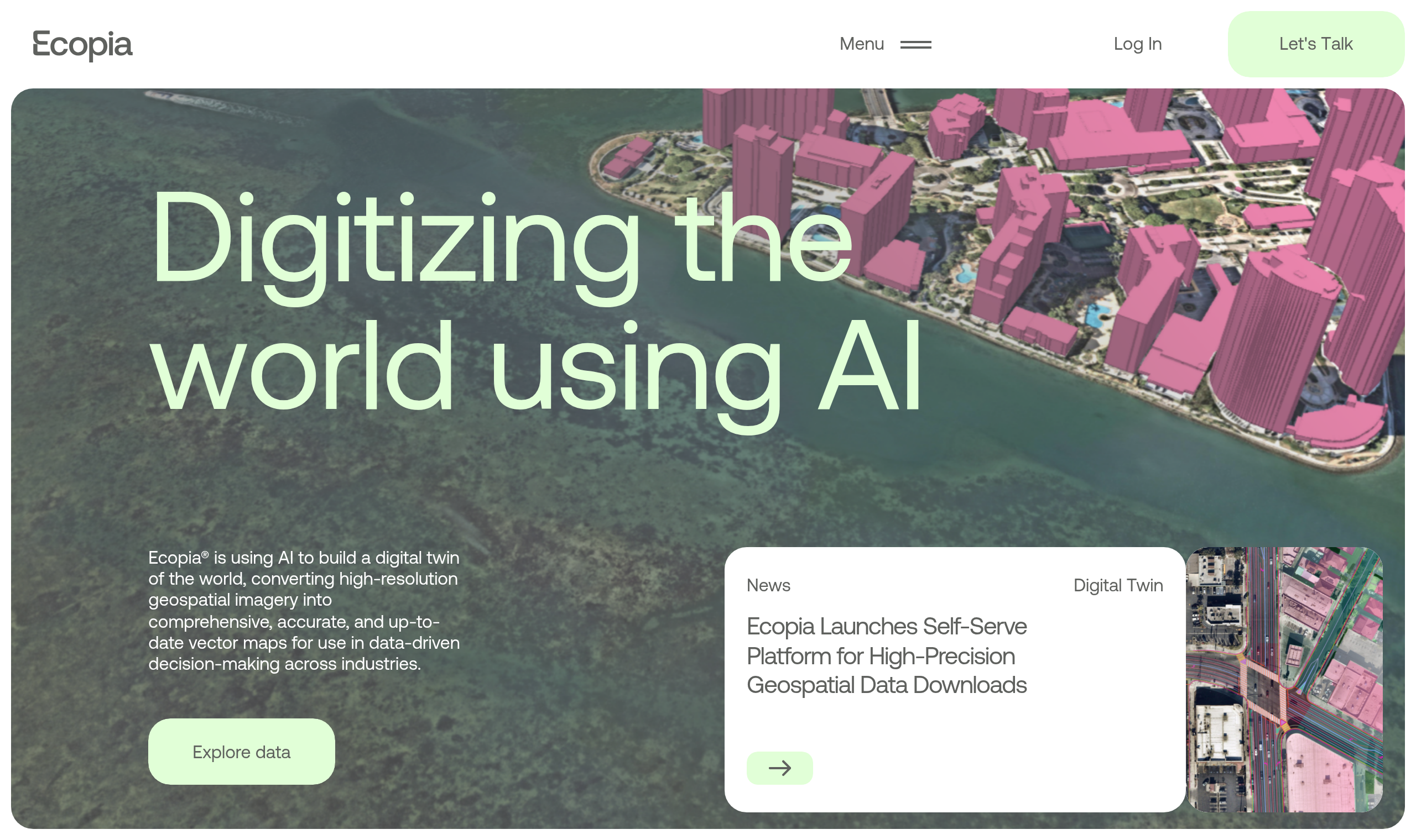 Ecopia AI geospatial feature extraction platform for building footprints and land cover